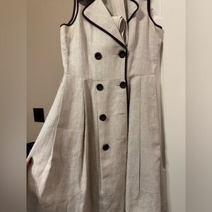 Classy linen dress with a belted tie